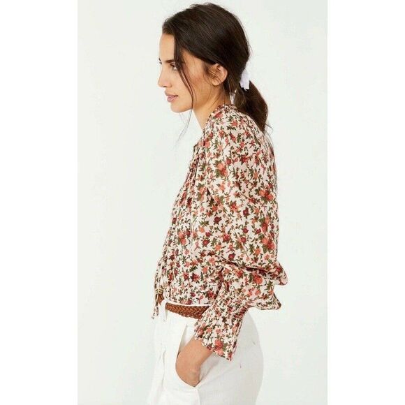 NWT FREE PEOPLE Sz M MEANT TO BE BLOUSE IN VINTAGE COMBO - Picture 9 of 9